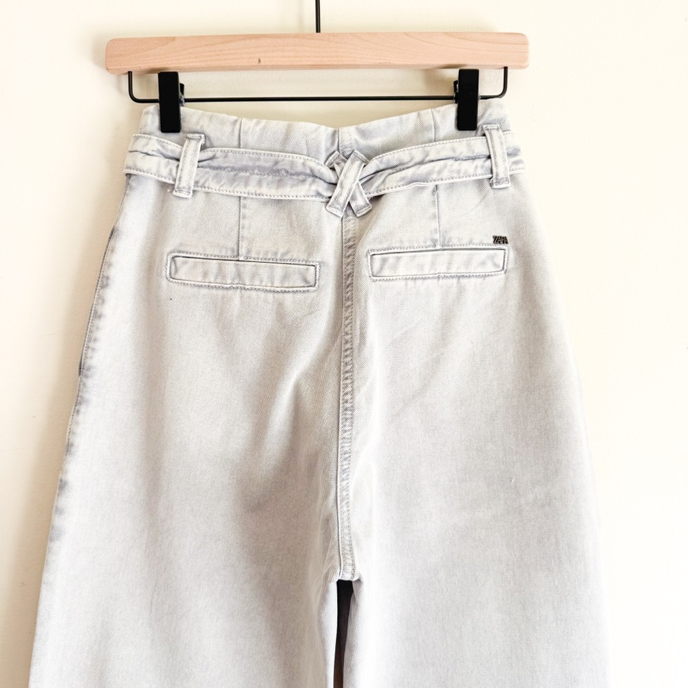 Zara High Rise Balloon Gray Denim Jeans Size 2 - Picture 8 of 13